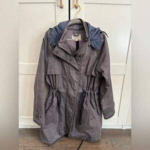 Current/Elliott Bridgeport Parka Rain Jacket with Blue Hood Size 1